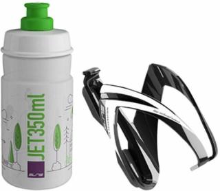Elite Cycling CEO  Bottle Cage + Jet Bottle Kit Black Glossy/Clear Green 350 ml