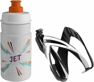 Elite Cycling CEO  Bottle Cage + Jet Bottle Kit Black Glossy/Clear Orange 350 ml