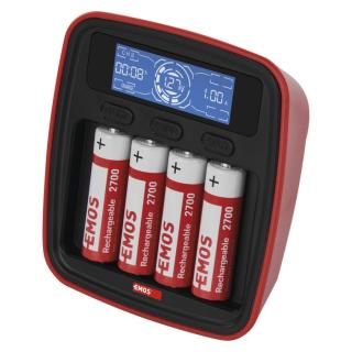 EMOS Inteligentní nabíječka BCN-42D + 4xAA 2700mAh