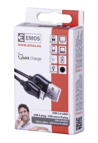 Emos kabel Sm7004b Usb 2.0A/M-micro B/m 1M B