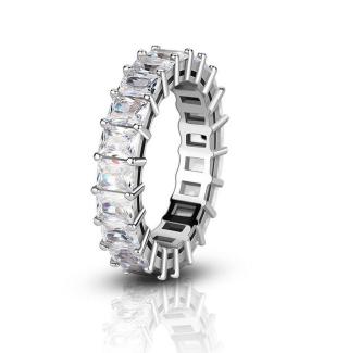 Emporial stříbrný rhodiovaný prsten Křišťálový klenot MA-MR1004-SILVER Velikost: 7
