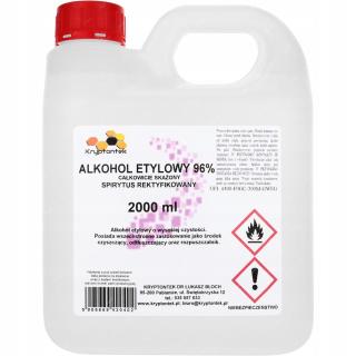 Etanol Alkohol Etylový 96% Spirytus Rekt 2L 2000ml
