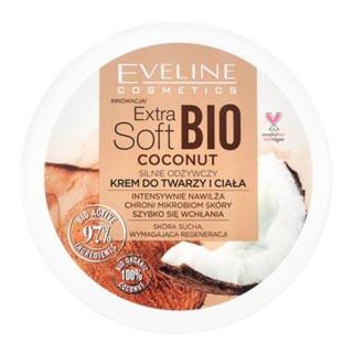 Eveline Extra Soft Bio Coconut Face Body Cream vyživující krém pro všechny typy pleti 200 ml