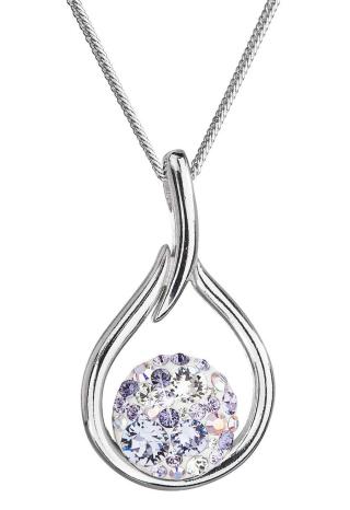 Evolution Group Nadčasový stříbrný náhrdelník s krystaly Swarovski 32075.3 violet