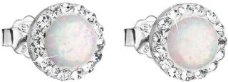 Evolution Group Stříbrné náušnice s krystaly Preciosa 31217.1 white