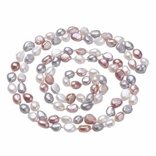 Exkluzivní dámský perlový náhrdelník z barevných perel 120 cm - délka cca 120 cm