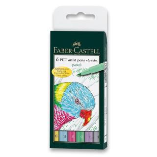 Faber-Castell Pitt Artist Pen Brush sada 6 ks, pastelové barvy