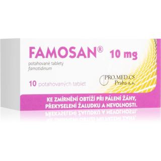 Famosan Famosan 10 mg potahované tablety ke zmírnění příznaků pálení žáhy 10 tbl