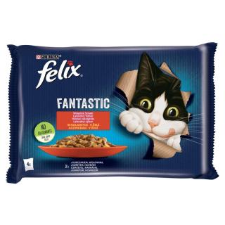 Felix Fantastic lahodný výběr v želé - s hovězím a kuřetem 4 x 85 g