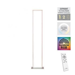 FELIX60 LED stojací svítidlo stříbrná barva, nožní vypínač, stmívatelné Sidelight RGB Rainbow 2700-5000K - LEUCHTEN DIREKT