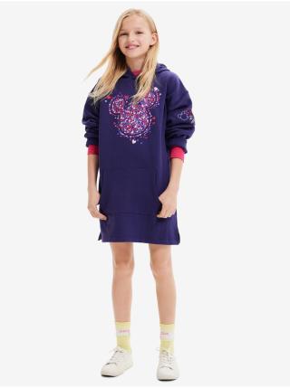Fialové holčičí mikinové šaty s kapucí Desigual Emmline Disney