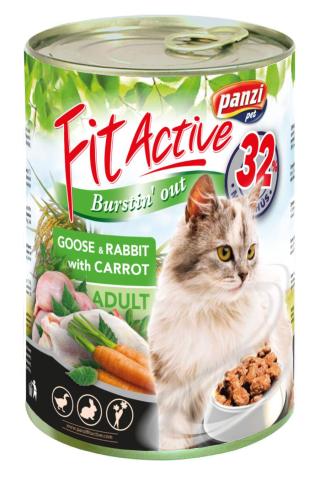 FitActive Goose & Rabbit konzerva pro kočky 415 g