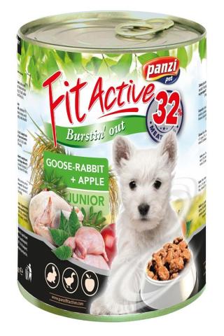 FitActive Junior Goose & Rabbit konzerva pro psy 415 g