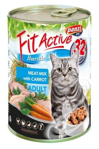 FitActive Meat-Mix konzerva pro kočky 415 g