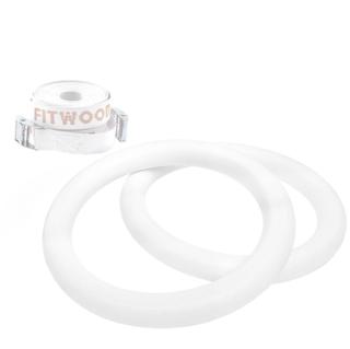 Fitwood Gymnastické kruhy ULPU, bílé - bílé pásky