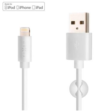 FIXED Datový a nabíjecí kabel s konektory USB/Lightning, 1 metr, MFI certifikace, FIXD-UL-WH bílý