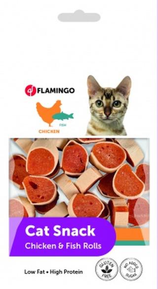 Flamingo Cat Snack - kuřecí a rybí závitky 50 g