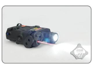 FMA AN/PEQ15 + LED svítilna s IR krytkou + červený laser + IR přísvit - černý