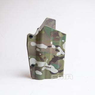 FMA Opaskové plastové pouzdro - holster pro Glock se svítilnou, dlouhé, Multicam