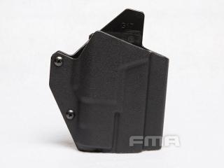 FMA Opaskové plastové pouzdro - holster pro Glock se svítilnou, krátké, černé