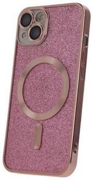 Forever Silikonové TPU pouzdro Mag Glitter Chrome pro iPhone 13 růžové