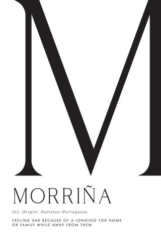 Fototapeta Morriña, Longing for home typography art,