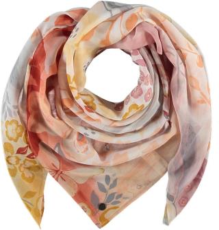 Fraas Dámský čtvercový šátek Flower Design 633019 - růžová