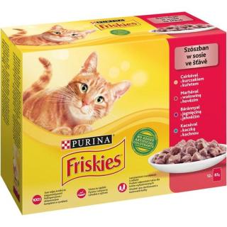 Friskies kapsičky ve šťáve, s kuřetem, hovězím, jehněčím a kachnou 12 x 85 g