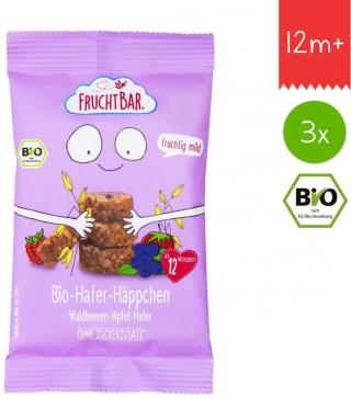 FruchtBar BIO Ovesné kousky s jablkem a lesní plody 3x40g