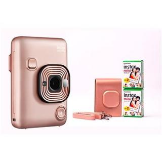 Fujifilm Instax Mini LiPlay Blush Gold + LiPlay Case Pink Bundle