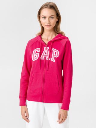 GAP Zip Logo Mikina Růžová