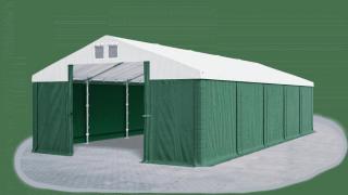 Garážový stan 4x6x2,5m střecha PVC 560g/m2 boky PVC 500g/m2 konstrukce ZIMA Zelená Bílá Zelené,Garážový stan 4x6x2,5m střecha PVC 560g/m2 boky PVC 500