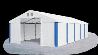 Garážový stan 4x8x2,5m střecha PVC 560g/m2 boky PVC 500g/m2 konstrukce ZIMA Bílá Bílá Modré,Garážový stan 4x8x2,5m střecha PVC 560g/m2 boky PVC 500g/m