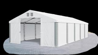 Garážový stan 4x8x2m střecha PVC 560g/m2 boky PVC 500g/m2 konstrukce ZIMA Bílá Bílá Šedé,Garážový stan 4x8x2m střecha PVC 560g/m2 boky PVC 500g/m2 kon