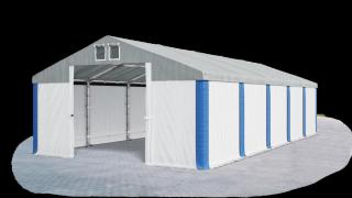 Garážový stan 6x8x2,5m střecha PVC 560g/m2 boky PVC 500g/m2 konstrukce ZIMA Bílá Šedá Modré,Garážový stan 6x8x2,5m střecha PVC 560g/m2 boky PVC 500g/m