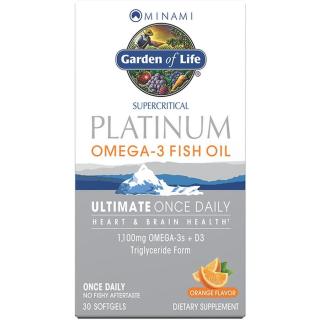 Garden of Life Minami Platinum Omega 3 doplněk stravy pro normální činnost nervové soustavy příchuť Orange 30 ks