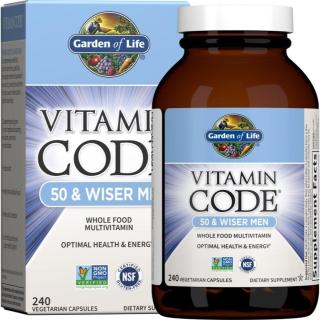 Garden of Life RAW Vitamin Code 50 & Wiser Men komplexní multivitamín pro muže 240 cps