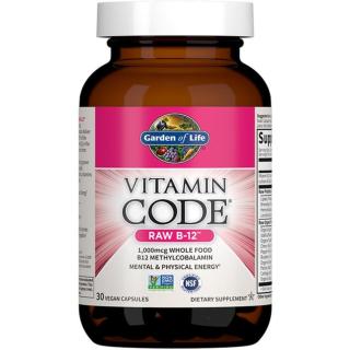 Garden of Life Vitamin Code RAW Vitamin B12 doplněk stravy pro podporu činnosti nervové soustavy 30 ks