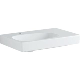 Geberit Citterio - Umyvadlo 750x500 mm, otvor pro baterii vlevo, bez přepadu, s odkládací plochou vpravo, s KeraTect, bílá 500.545.01.1