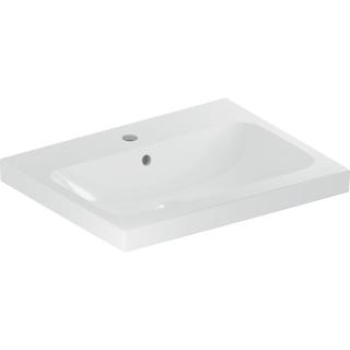 Geberit iCon - Umyvadlo na desku 600x480x160 mm, s přepadem, s otvorem pro baterii, bílá 501.847.00.1