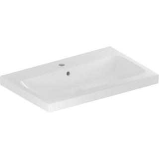 Geberit iCon - Umyvadlo na desku 750x480x160 mm, s přepadem, s otvorem pro baterii, bílá 501.848.00.1