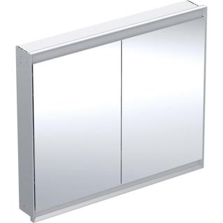 Geberit ONE - Zrcadlová skříňka s LED osvětlením, 1050x900x150 mm, 2 dvířka, vestavná, hliník 505.804.00.1