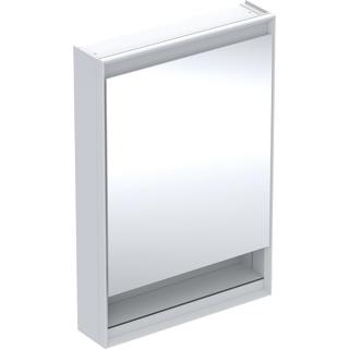 Geberit ONE - Zrcadlová skříňka s LED osvětlením, 600x900x150 mm, panty vlevo, s nikou, bílá 505.830.00.2