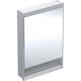 Geberit ONE - Zrcadlová skříňka s LED osvětlením, 600x900x150 mm, panty vpravo, s nikou, vestavná, hliník 505.821.00.1