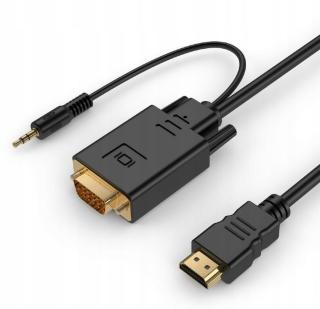 Gembird Převodník Hdmi na Vga mini Jack 3m černý