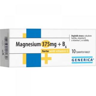 GENERICA Magnesium citrát 375 mg + B6 forte + vitamin C 10 šumivých tablet