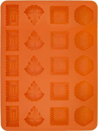 German Nepřilnavá forma na pečení pracen / 28,5 x 21 x 1,5 cm / silikon / oranžová