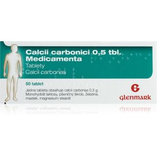 Glenmark Calcium Carbonici 0,5 tbl. Medicamenta tablety při nedostatku vápníku 50 tbl