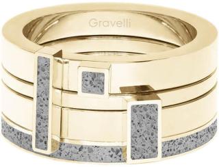 Gravelli Sada čtyř prstenů s betonem Quadrium zlatá/šedá GJRWYGG124 56 mm