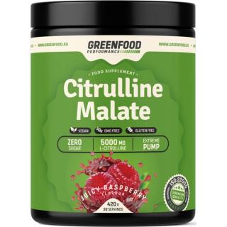 GreenFood Nutrition Performance Citrulline Malate podpora sportovního výkonu příchuť Juicy Raspberry 420 g